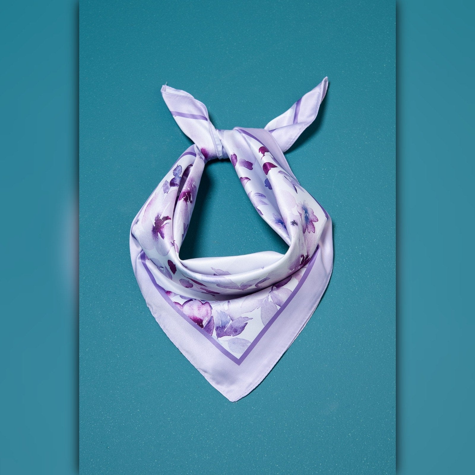 A218-K • Lavender Bloom Silky Bandana Scarf