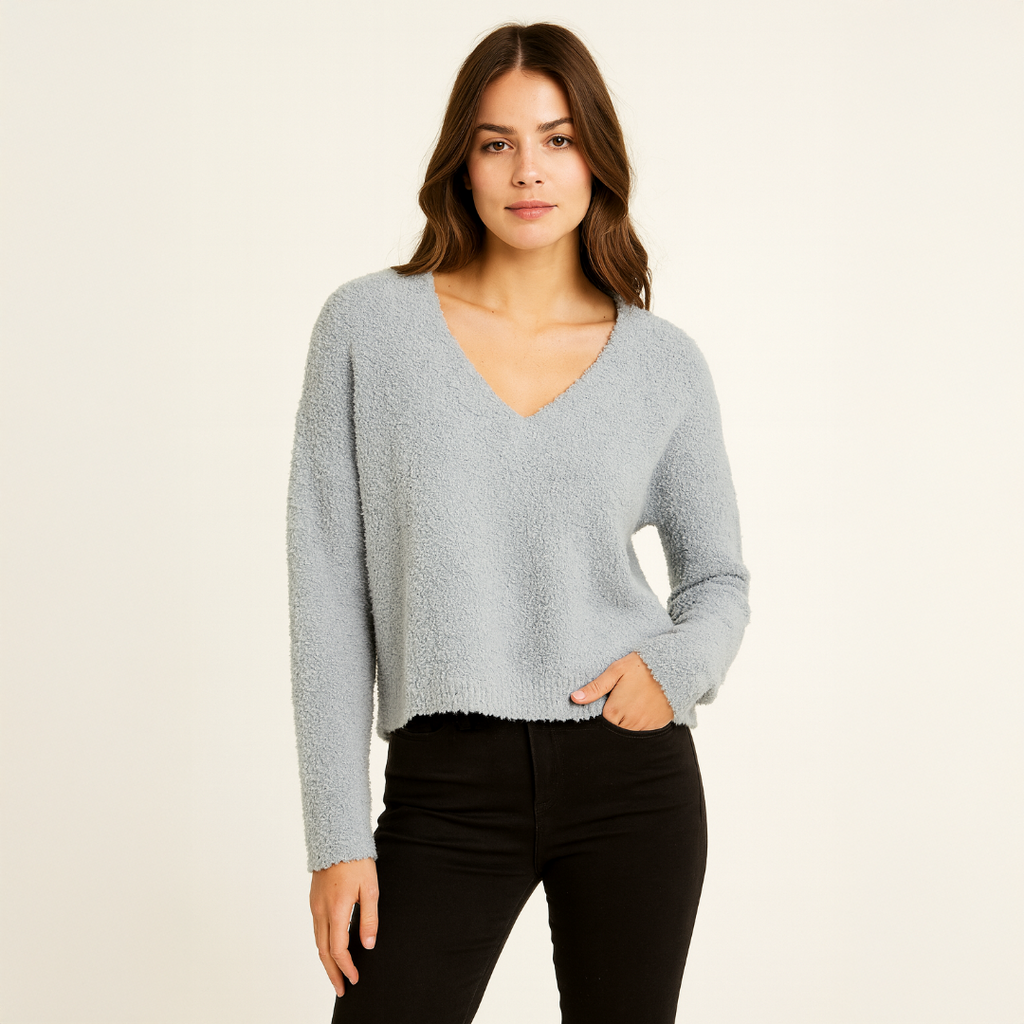 A385 • Stars Above Cozy V-Neck Sweater