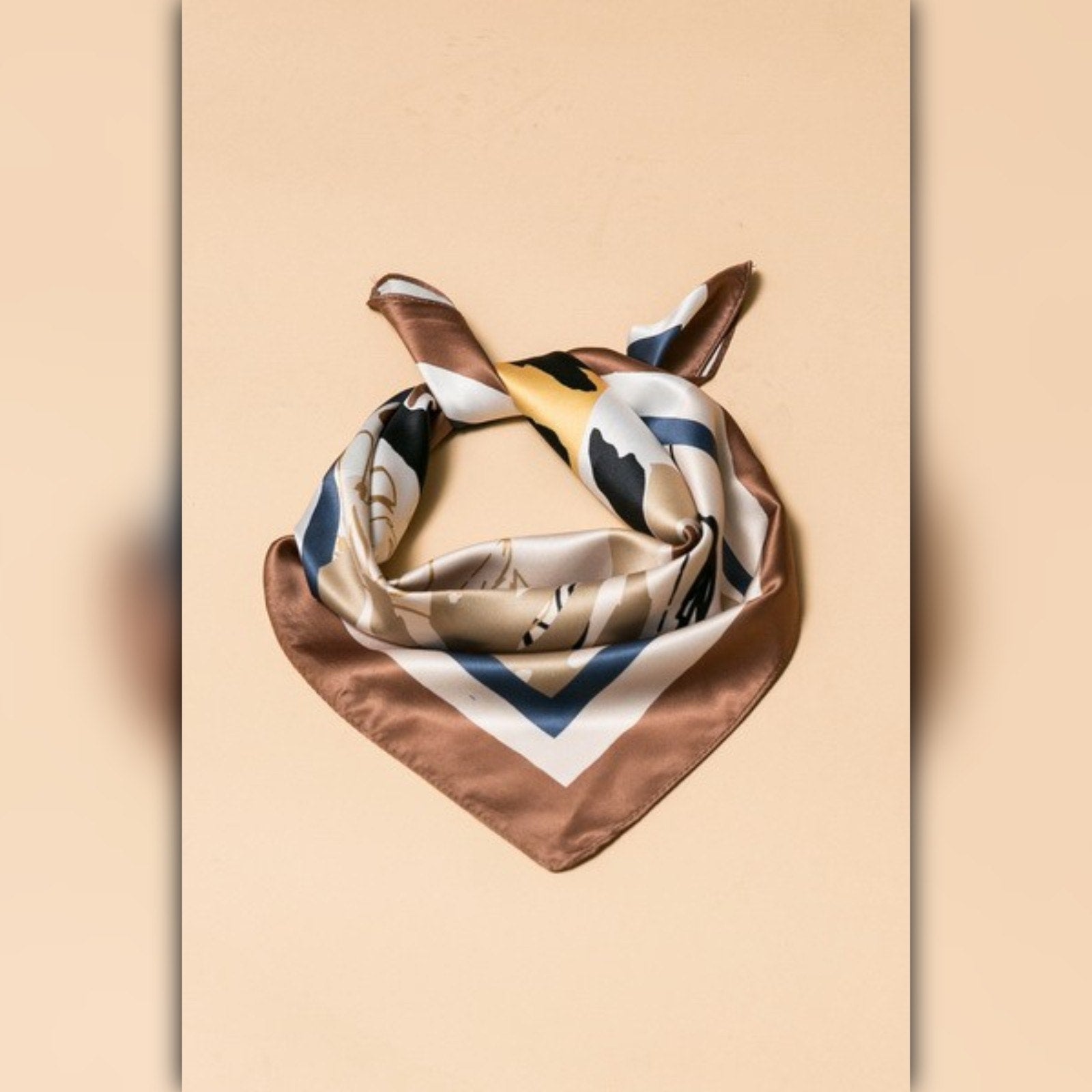 A218-J • Earthy Abstract Silky Bandana Scarf