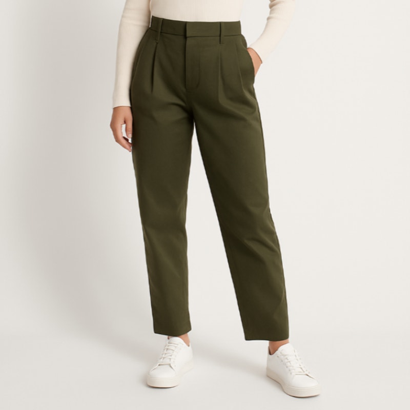 A289-A • High-Waist Pleat Front Straight Chino Pants Trousers