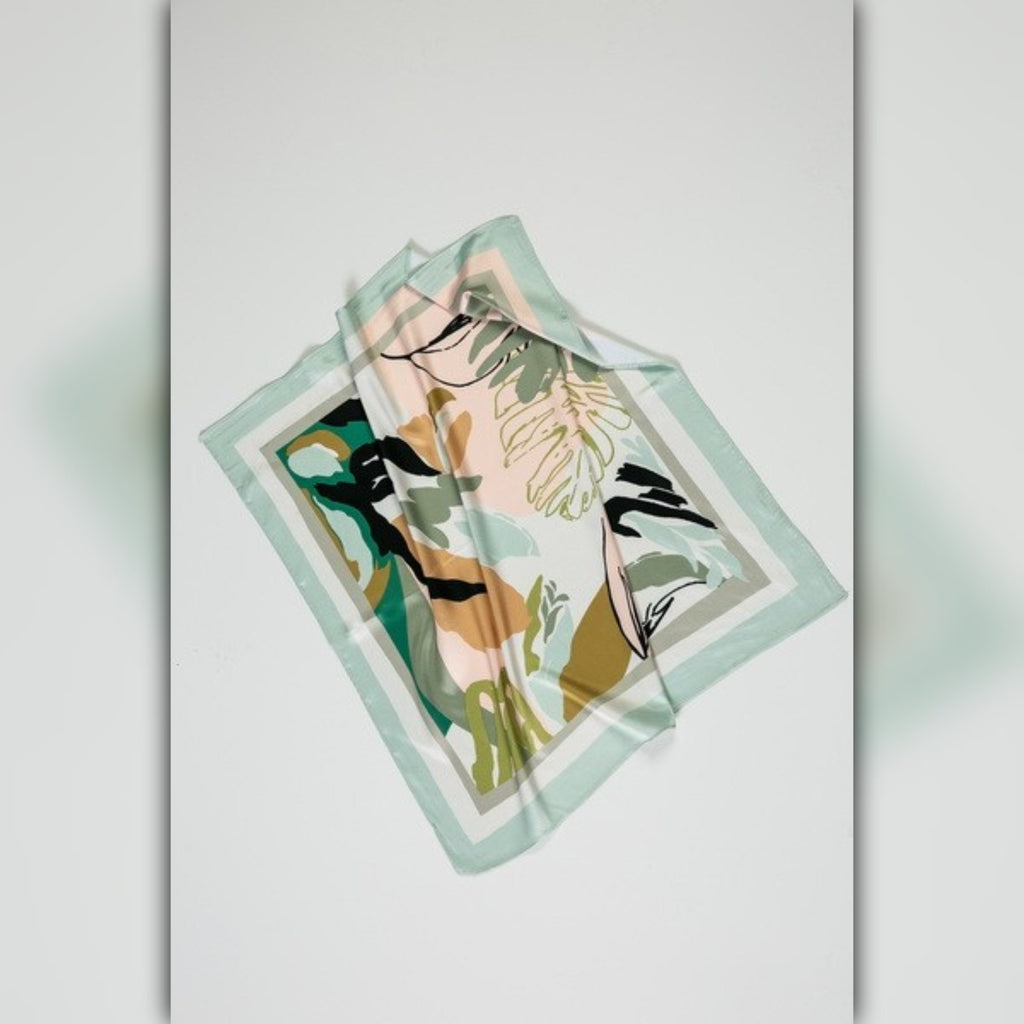 A218-V • Tropical Abstract Silky Bandana Scarf