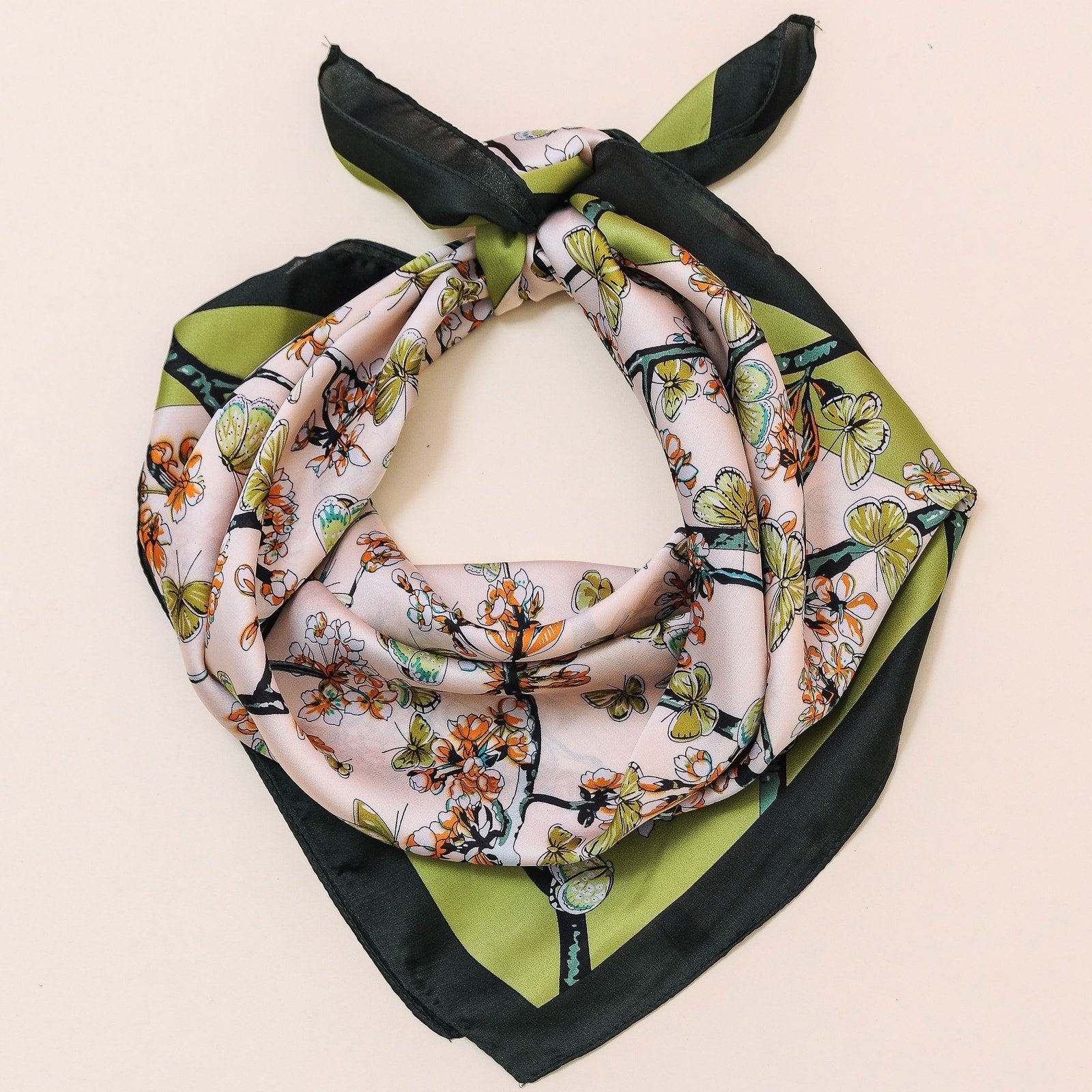 A218-I ✽ Spring Blossom Silky Bandana Scarf