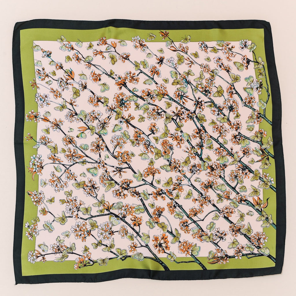 A218-I ✽ Spring Blossom Silky Bandana Scarf