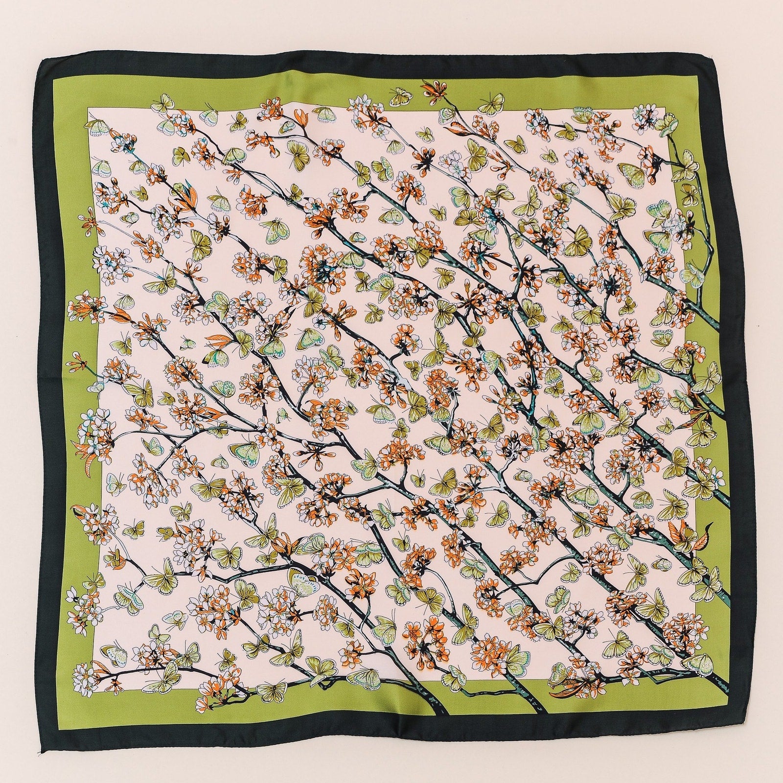 A218-I ✽ Spring Blossom Silky Bandana Scarf