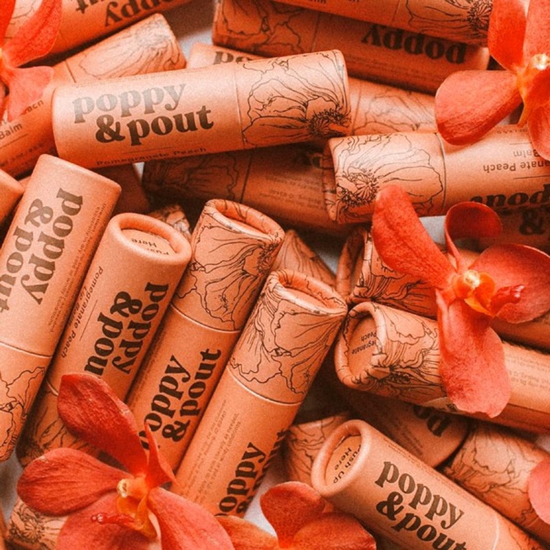 A014-D • Poppy & Pout Pomegranate Peach Lip Balm