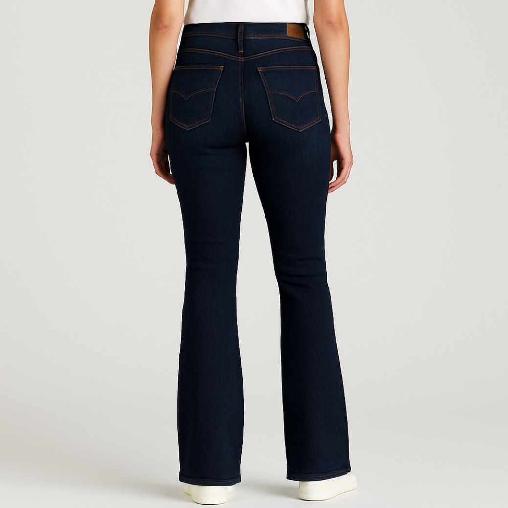 A440 • Dark Wash Bootcut Jeans – Mid Rise Stretch Denim