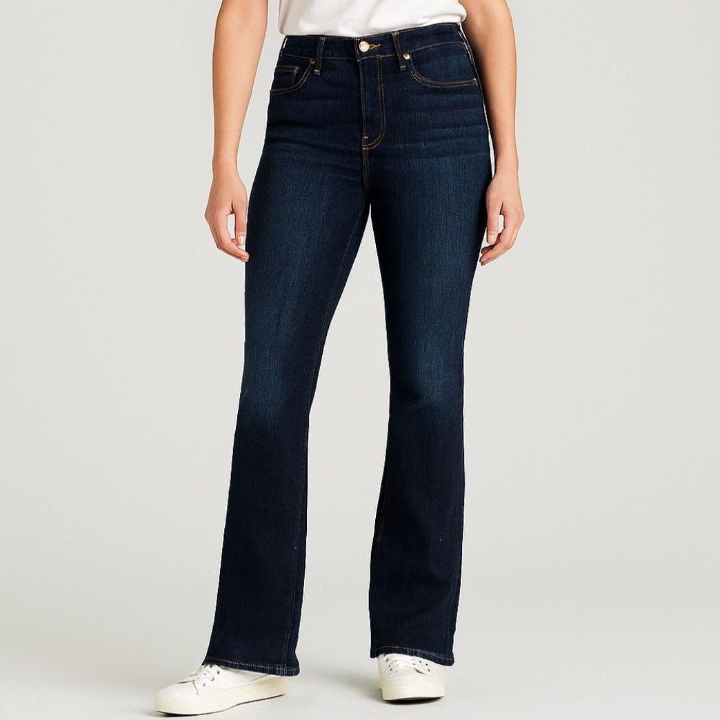 A440 • Dark Wash Bootcut Jeans – Mid Rise Stretch Denim