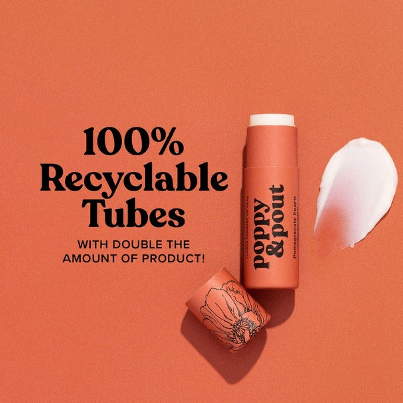 A014-D • Poppy & Pout Pomegranate Peach Lip Balm