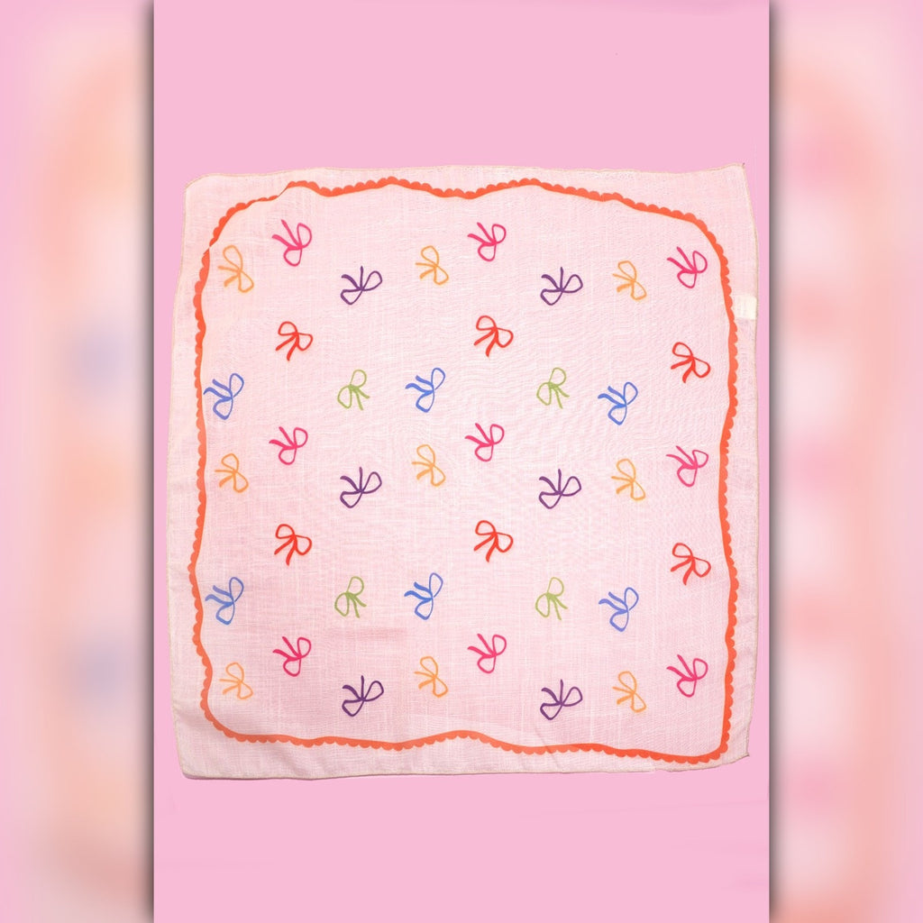 A218-T • Cottagecore Bow Print Bandana Scarf