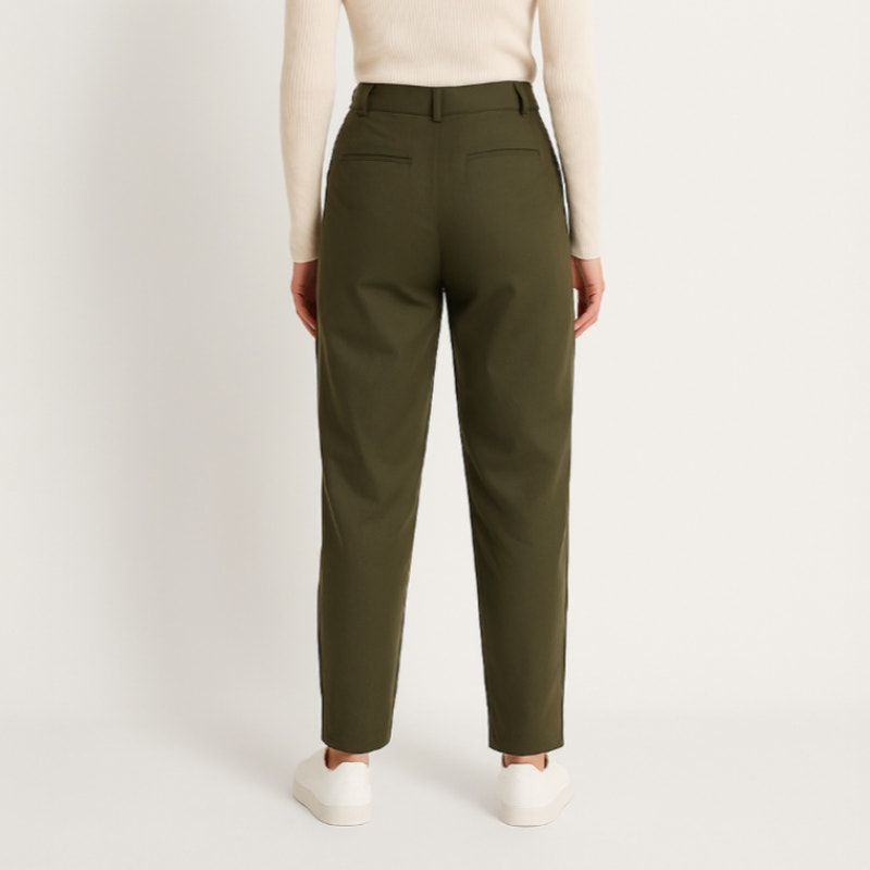 A289-A • High-Waist Pleat Front Straight Chino Pants Trousers