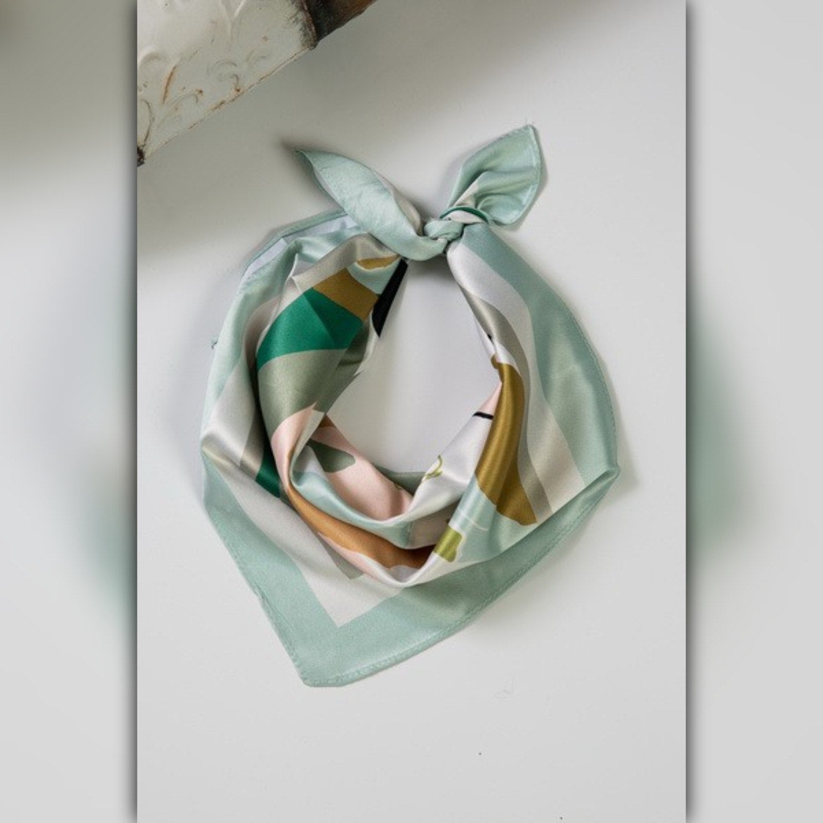 A218-V • Tropical Abstract Silky Bandana Scarf