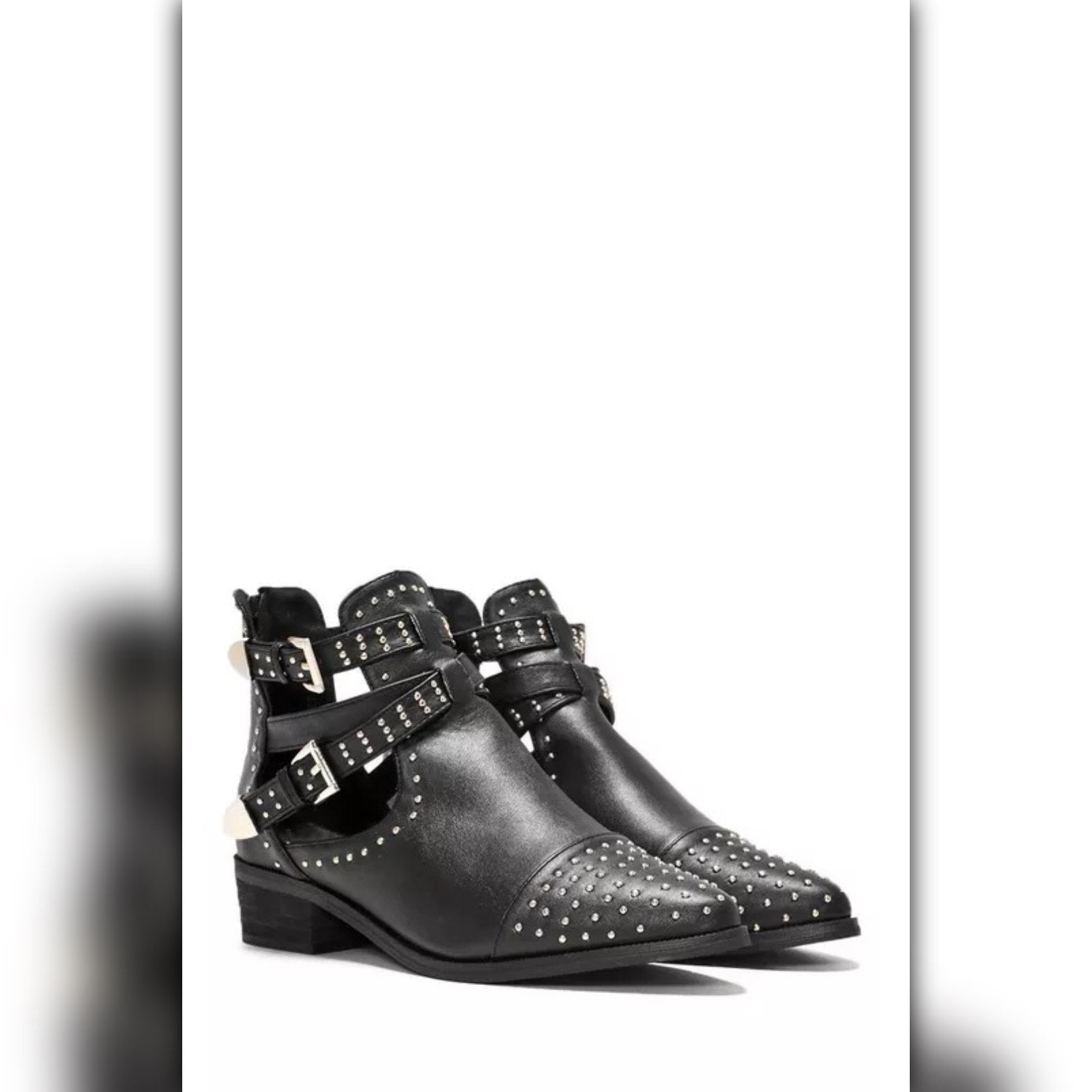 A072 • Studded Vegan Leather Ankle Booties