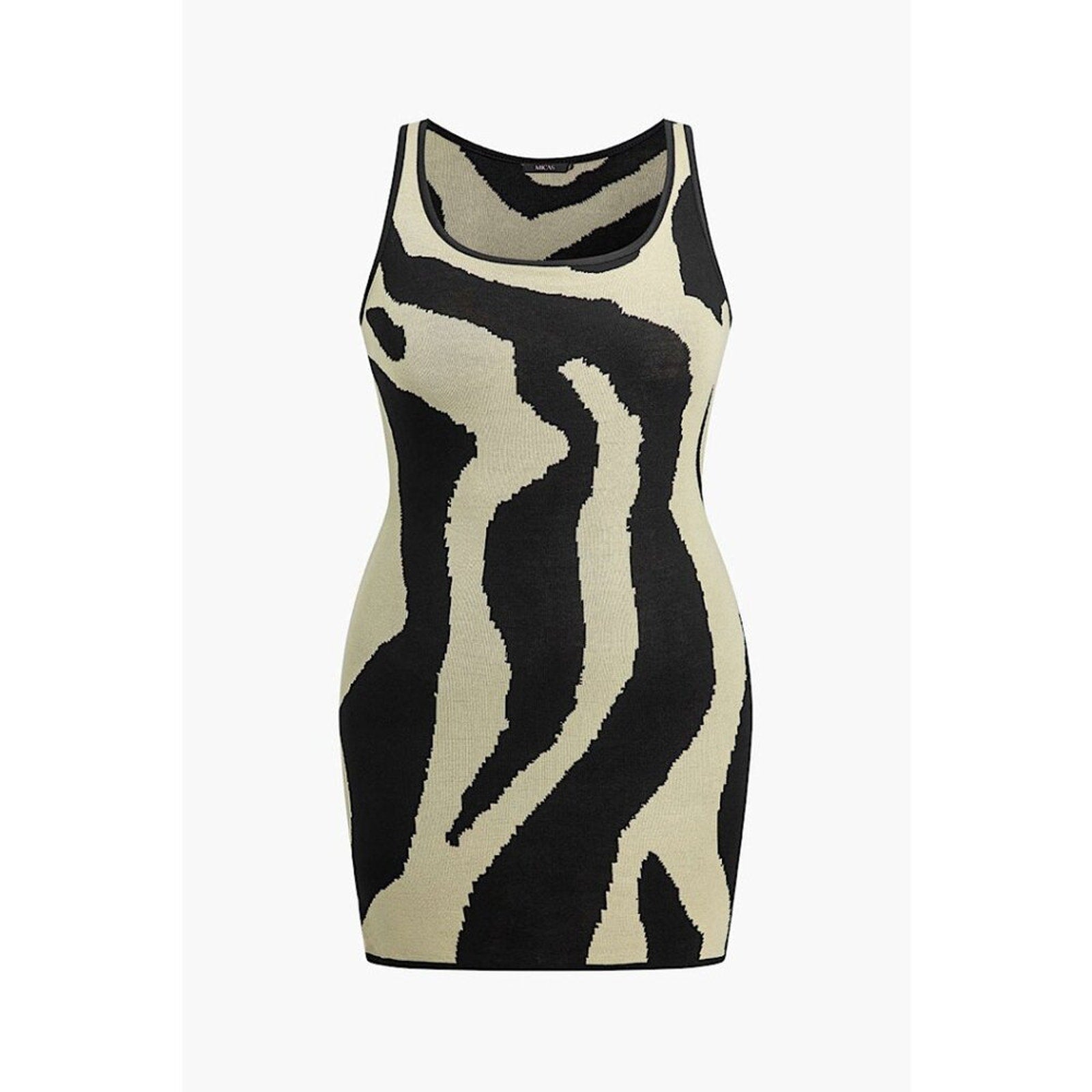 A175 • Abstract Wave Knit Mini Dress