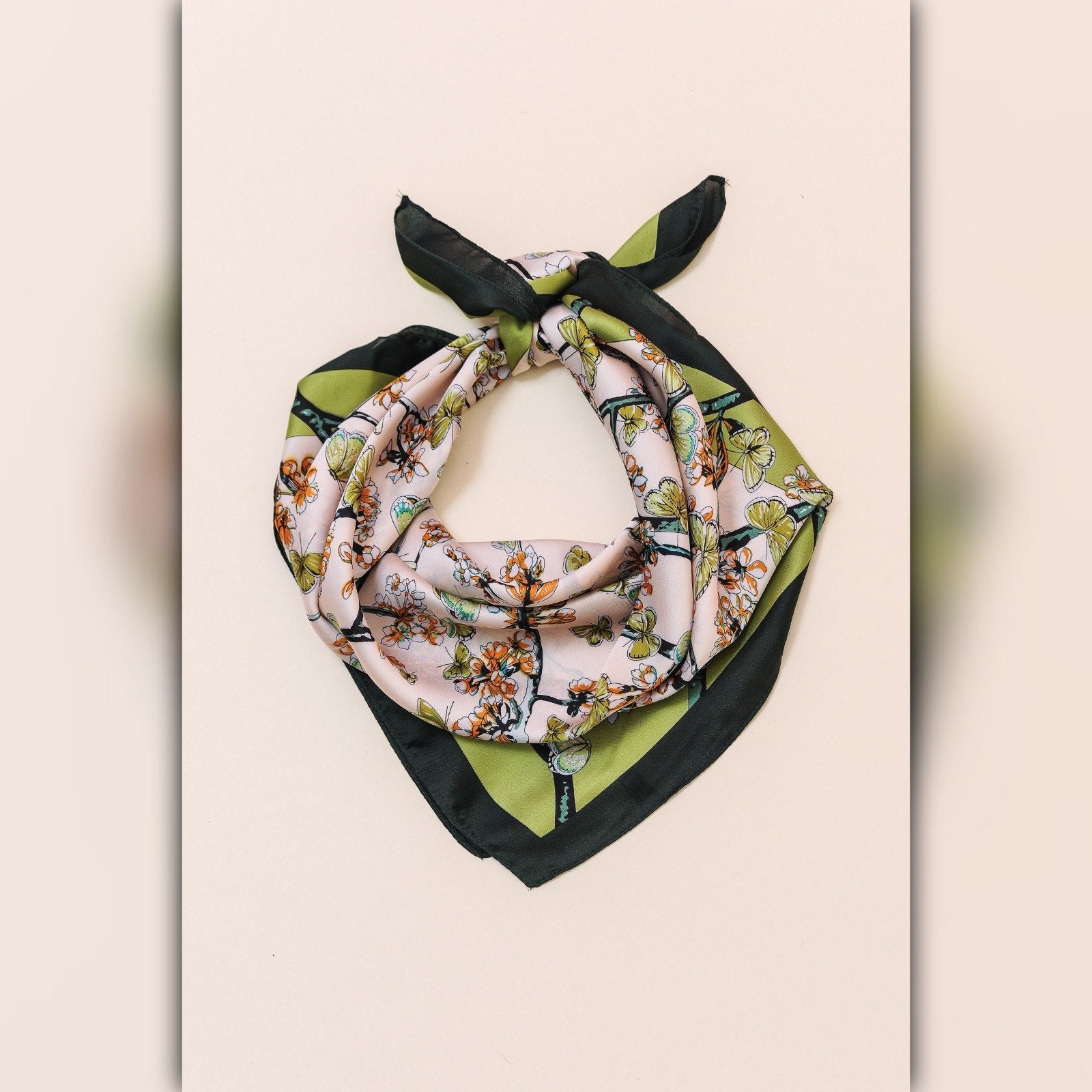 A218-I ✽ Spring Blossom Silky Bandana Scarf