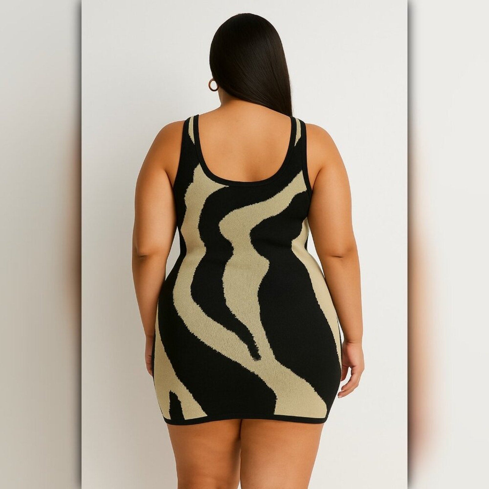 A175 • Abstract Wave Knit Mini Dress