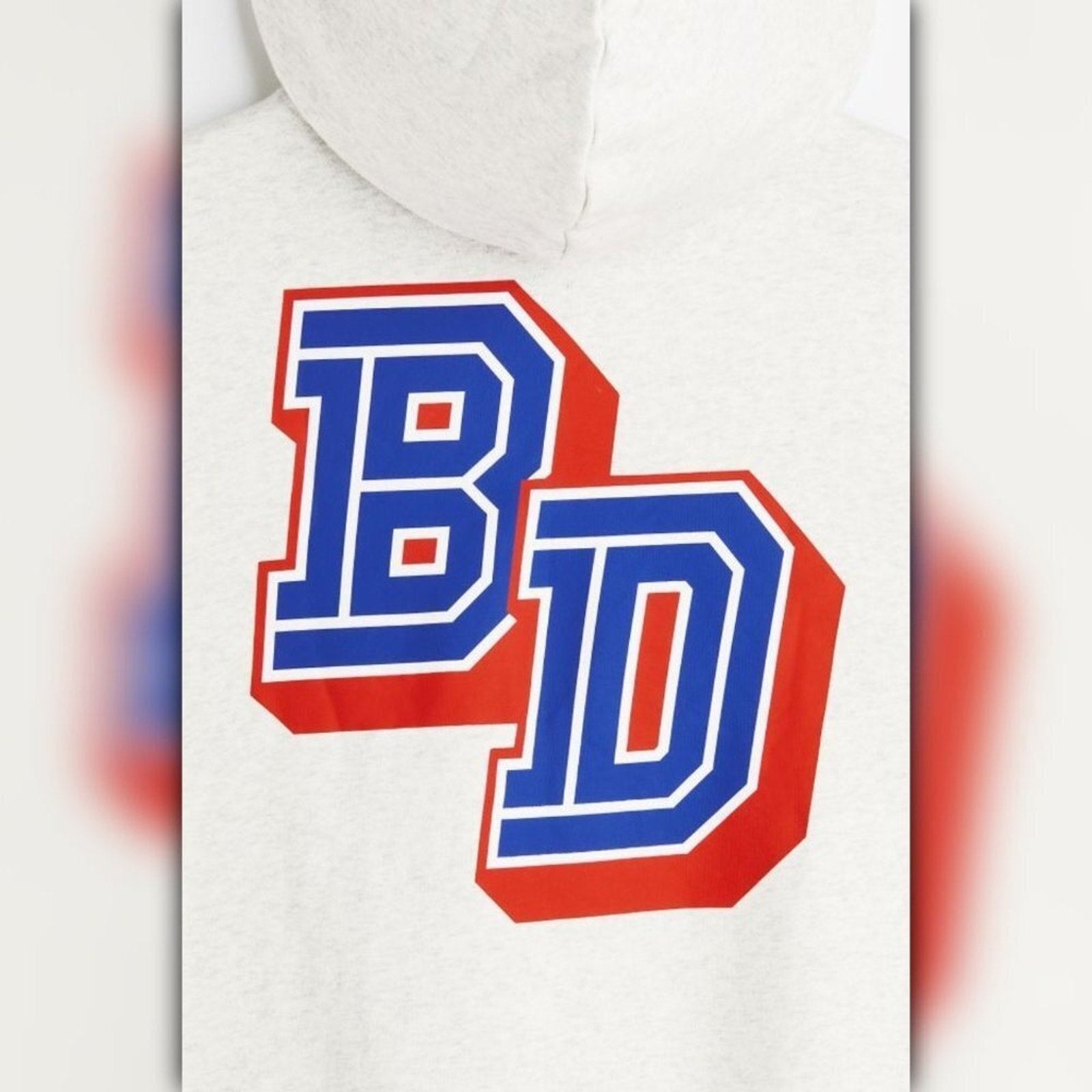 A524 • Relaxed Fit Varsity BD Graphic Hoodie – Heather Grey