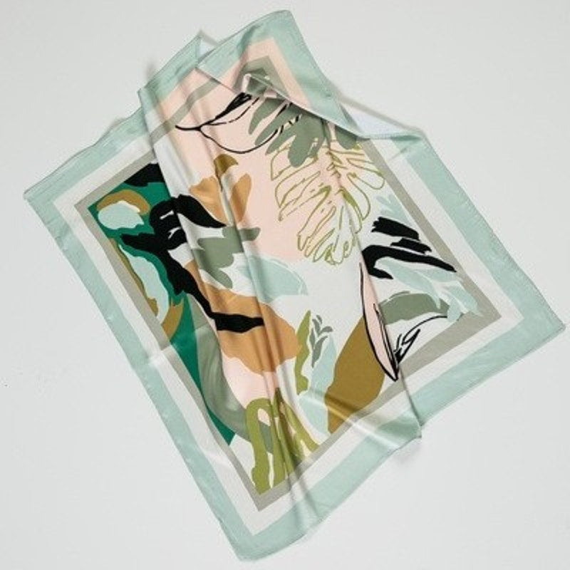 A218-V • Tropical Abstract Silky Bandana Scarf