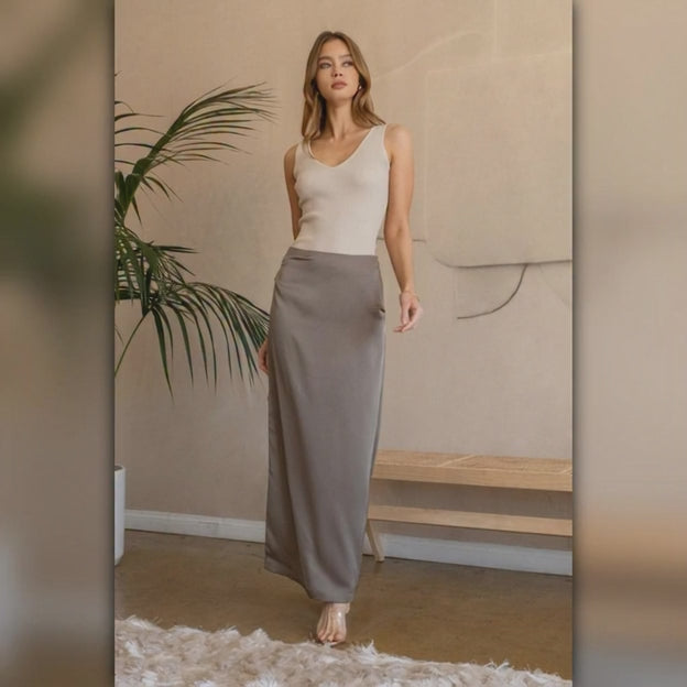 A046-B • V Neck Sleeveless Ribbed Tank Top